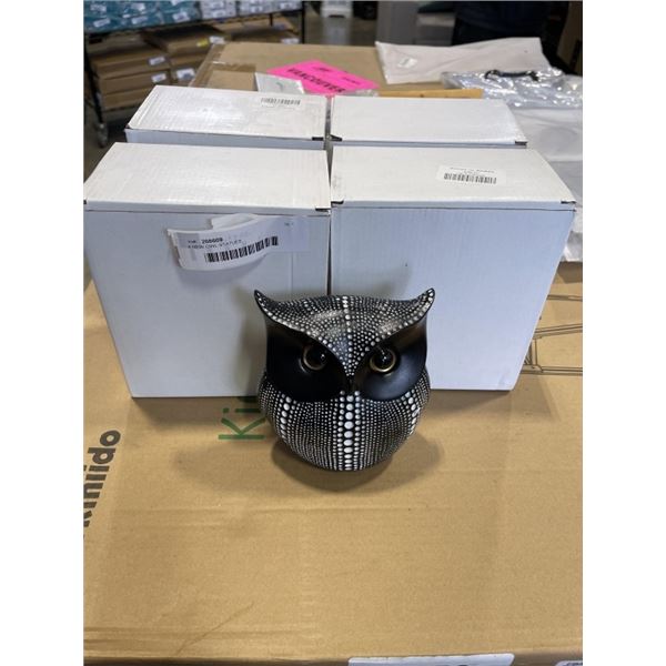 4 NEW OWL STATUES