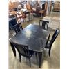 Image 1 : MODERN DARK FINISH DINING TABLE WITH 4 LEATEHR SEAT CHAIRS