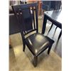 Image 2 : MODERN DARK FINISH DINING TABLE WITH 4 LEATEHR SEAT CHAIRS