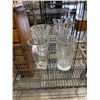 Image 1 : 4 HEAVY CRYSTAL VASES, 11-14 INCH HEAIGHTS