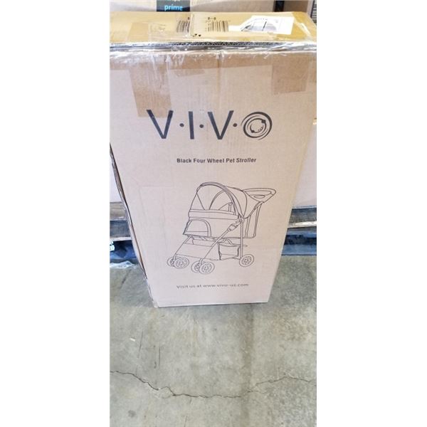 VIVO BLACK FOUR WHEEL PET STROLLER