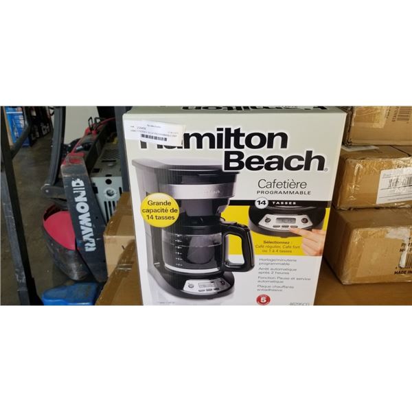 HAMILTON BEACH 14 CUP PROGRAMMABLE DRIP COFFEE MAKER - TESTED WORKING