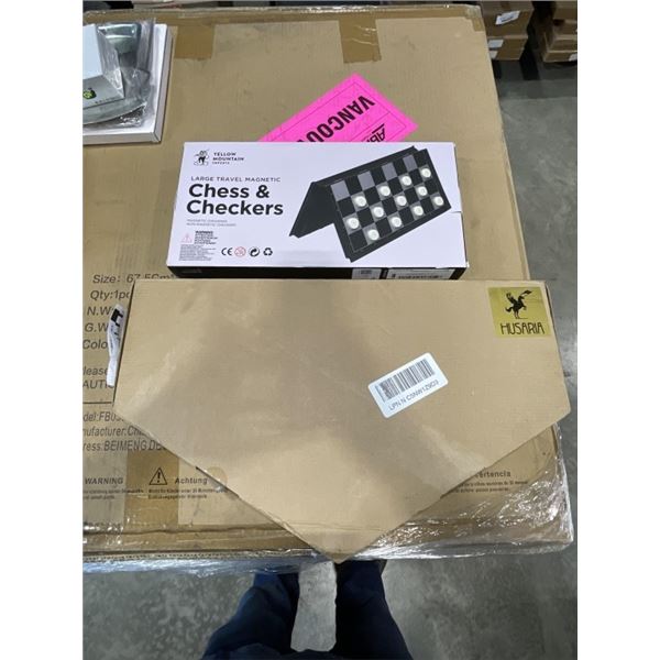 3 PLAYER CHESS BOARD, AND YELLOW MOUNTAIN MAGNETIC CHESS BOARD