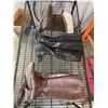 Image 2 : GUESS SIZE 9 BROWN LEATHER BOOTS, AND SIZE 6.5 AND 8 BOOTS