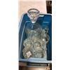 Image 2 : CRYSTAL DECANTER AND GLASSES AND ANTIQUE OIL LANTERN