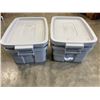 Image 1 : 4 RUBBERMAID TOTES, AND 3 LIDS