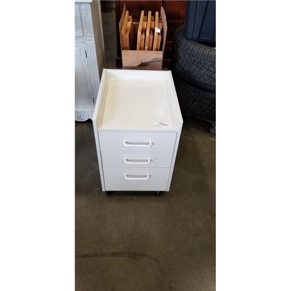 ROLLING 3 DRAWER ENDTABLE