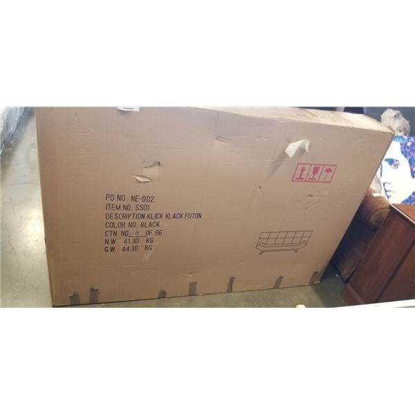 AS NEW BLACK CLICK CLACK FUTON