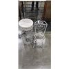 Image 1 : SET OF 3 OUTDOOR NESTING PLANT STANDS AND PLANT POT CHAIR