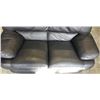 Image 2 : BLACK LEATHER LOVESEAT, GOOD CONDITION