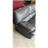 Image 3 : BLACK LEATHER LOVESEAT, GOOD CONDITION