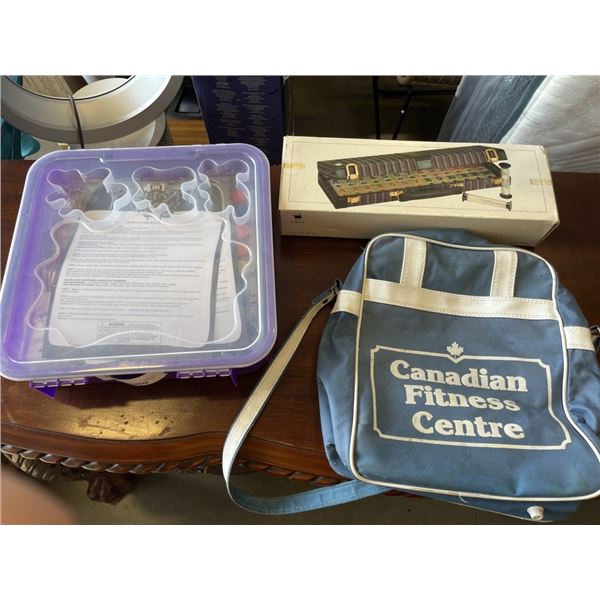 NEW RUMMY GAME IN CASE, SLIME LAB KIT AND CANADIAN FITNESS BAG