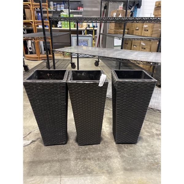 3 OUTDOOR PLANT PEDESATLS. 24 INCH TALL