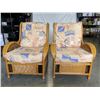 Image 2 : PAIR OF VINTAGE RATTAN CHAIRS W/ CUSHIONS