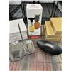 Image 2 : NEW PINEAPPLE PEELER, CORER AND SLICER, 5 NEW MULTI USE DISHWASHGER SAFE BLACK DISHES, AND 5 NEW STA