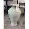 Image 2 : DECORATIVE VASES, DECANTER, AND SIGNED GLASS CENTRE VASE