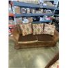 Image 2 : BROWN PILLOW BACK SOFA WITH LEATHER ACCENTS