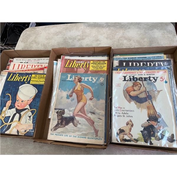 Vintage “Liberty” and “New Yorker” Magazines from 1930-1950 (3 b