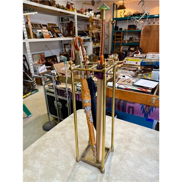 Umbrellas with Heavy Brass Stand