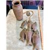 Image 1 : Brass and Clay Hanging Fish and Clay Vase