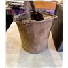 Image 2 : Civil War Era Military Canvas Water Bucket and Leather Bag