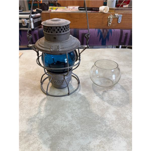 Adlake Hiram L Piper Co. Lantern with CPR Lamp Glass