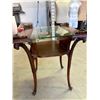 Image 1 : Ornate Wood Glass Top Side Table