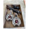Image 1 : Box of equestrian ornaments: steel & bronze