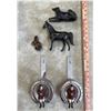 Image 2 : Box of equestrian ornaments: steel & bronze