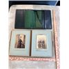 Image 2 : Antique velvet photo album + black & white portraits, vintage leather folio