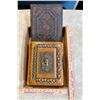 Image 1 : Ornate antique photo album + decorative leather folder