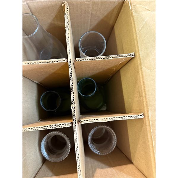 Box of 7 assorted Oil Lamp chimneys
