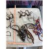 Image 2 : Box of various antique Horse Tack: Spurs, Bits, Bells, etc.