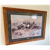 Image 1 : Charles Russel:  “A Desperate Stand” - Professional, Framed & Matted with Antique 