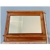 Image 1 : Heavy Oak Mirror with Shelf. Measures: 45” wide x 36” tall