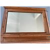 Image 3 : Heavy Oak Mirror with Shelf. Measures: 45” wide x 36” tall