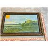 Image 2 : Pastoral Landscape Canvas Painting with Gilt Frame