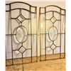 Image 1 : Pair of Brass and Glass Doors with Beveled Glass and Etched Roses