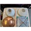 Image 2 : Four Lamp Shades - Milk Glass, Leaded Stained Glass, Faux Copper