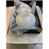 Image 2 : Three Matching Milk Glass Lamp Shades in Collapsable Crate