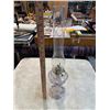 Image 2 : Antique Manganese Pressed Glass Oil Lamp