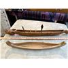 Image 1 : Wood Folk Art Carved Canoes