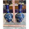 Image 2 : Matching pair of vintage Chinese Cloisonné enamel vases