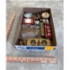 Image 1 : Box of vintage tins and glass bottles