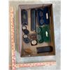 Image 2 : Box of antique eye glasses, cases, and jewellers loops