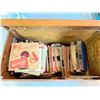 Image 2 : Large Wooden Crate with Handles Containing Assorted Records