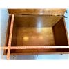 Image 2 : Large, solid wood lockable box. Measures approximately: 32” long x 21”” w