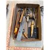 Image 2 : Box of Tools: Saw, Vintage Corner Brace Drill, etc.