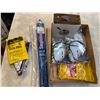 Image 2 : Box: Sandpaper, Hearing Protection, Scissors, Misc. Ties and Wiring, Blades, etc.