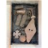 Image 2 : Large basket of assorted heavy /  iron items: weights, hooks, anchors, etc